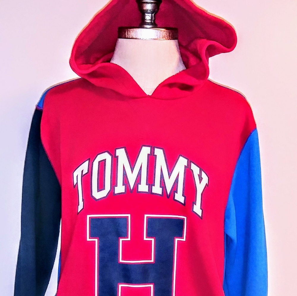 Tommy Hilfiger block color hoodie w/ pockets XL young men teen  or womens M